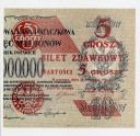 5 pięć groszy 1924, prawa połowa, stan 1-, RZADKI