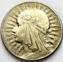 5 zł złotych Głowa kobiety znak ZN 1933 stan 3+/3