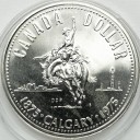 1 dolar 1975 SREBRO, 100 lat Calgary, stan L