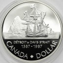 1 dolar 1987, SREBRO Statek Polarny Johna Davisa L