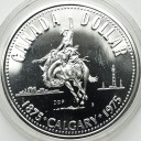 1 dolar 1975 SREBRO, 100 lat Calgary, stan L-