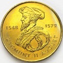 2 zł, złote 1996 Zygmunt II August stan 1 PIĘKNA