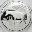 10 Franc 2010 SREBRO Okapi Zagrożone zwierzęta