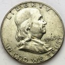 1/2 Dolara Half Dollar AG 1963 Benjamin Franklin