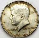 1/2 Dolara Half Dollar SREBRO 1964 Kennedy