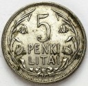 5 penki litai 1925, Litwa