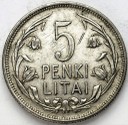 5 penki litai 1925, Litwa