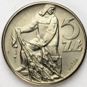PRÓBA NIKIEL 5 zł złotych 1959 Rybak, st.1, RZADKA