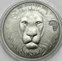 5 Cedis 2013 Lew, Ghana, SREBRO 1 oz uncja, stan 1