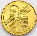 2 zł, złote 1996 Henryk Sienkiewicz, stan 1-/1