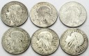 LOT 6 x 5 zł Głowa kobiety, INWESTYCJA AG SREBRO