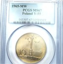 10 zł 1965 Duża Kolumna PCGS MS67 MAX GRADING