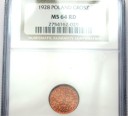 1 gr grosz 1928 NGC MS64 RD GRADING