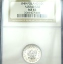10 gr groszy 1949 ALUMINIUM NGC MS65 GRADING