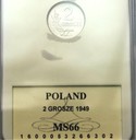 2 gr grosze 1949 Aluminium GCN MS66 GRADING