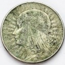 5 zł złotych Głowa kobiety znak ZN 1933 stan 3+/3