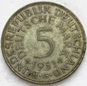 5 Marek Funf Mark 1951 G, stan 3