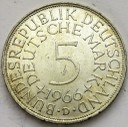 5 Marek Funf Mark 1966 D, stan 1-/2, numer 1
