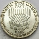 5 Marek Funf Mark 1974 F, stan 1-, Konstytucja