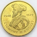 2 zł, złote 1996 Zygmunt II August stan 1-