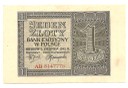 1 zł Jeden Złoty 1941 seria AB, stan 2