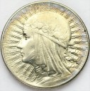 5 zł złotych Głowa kobiety znak ZN 1934 stan ~3+
