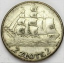 2 zł złote Żaglowiec 1936. Stan 3+/3