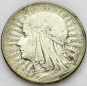 5 zł złotych Głowa kobiety znak ZN 1933 stan 3+/3