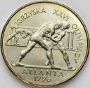2 zł, złote 1995, Atlanta Zapasy, stan 1-/1
