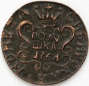 1. Połuszka Rosja 1764 Syberia. Moneta syberyjska