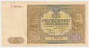 50 zł, Pięćdziesiąt Złotych 1946, Seria F, stan 3+