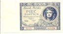 5 zł Pięć Złotych 1930 seria ES, stan 3+