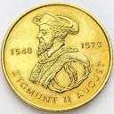 2 zł, złote 1996 Zygmunt II August stan 1-/2