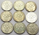 LOT 9 x 200 zł 1976 OLIMPIADA INWESTYCJA SREBRO