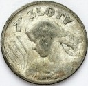 1 zł złoty 1925 Kobieta i kłosy, żniwiarka, kropka