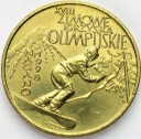 2 zł, złote 1998 Zimowe Igrzyska Nagano, stan 1-