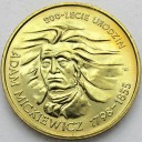 2 zł, złote 1998 Adam Mickiewicz stan 1-/1