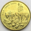 2 zł, złote 1999 Wilk Wilki, stan 1-