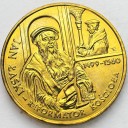 2 zł, złote 1999 Jan Łaski Reformator, stan 1-/1