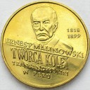 2 zł, złote 1999 Ernest Malinowski Peru, stan 1-