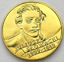 2 zł, złote 1999 Juliusz Słowacki, stan 1-