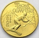2 zł, złote 1998 Zimowe Igrzyska Nagano stan 1-