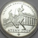 10 zł złotych 2004 Igrzyska Ateny Szermierka, st.L