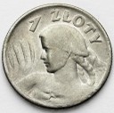 1 zł złoty 1925 Kobieta i kłosy, żniwiarka, kropka