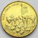 2 zł, złote 1999 Wilk Wilki, stan 1-
