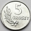 5 gr 1949, pięć groszy 1949, ALUMINIUM, stan 1/2