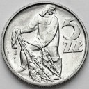 Rybak 5 zł złotych 1958 z Rybakiem, BAŁWANEK st.1-
