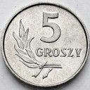 5 gr 1961, pięć groszy 1961 r., stan 1-/1