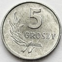 5 gr 1965, pięć groszy 1965 r., stan 1