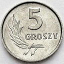 5 gr 1967, pięć groszy 1967 r., stan 1-
